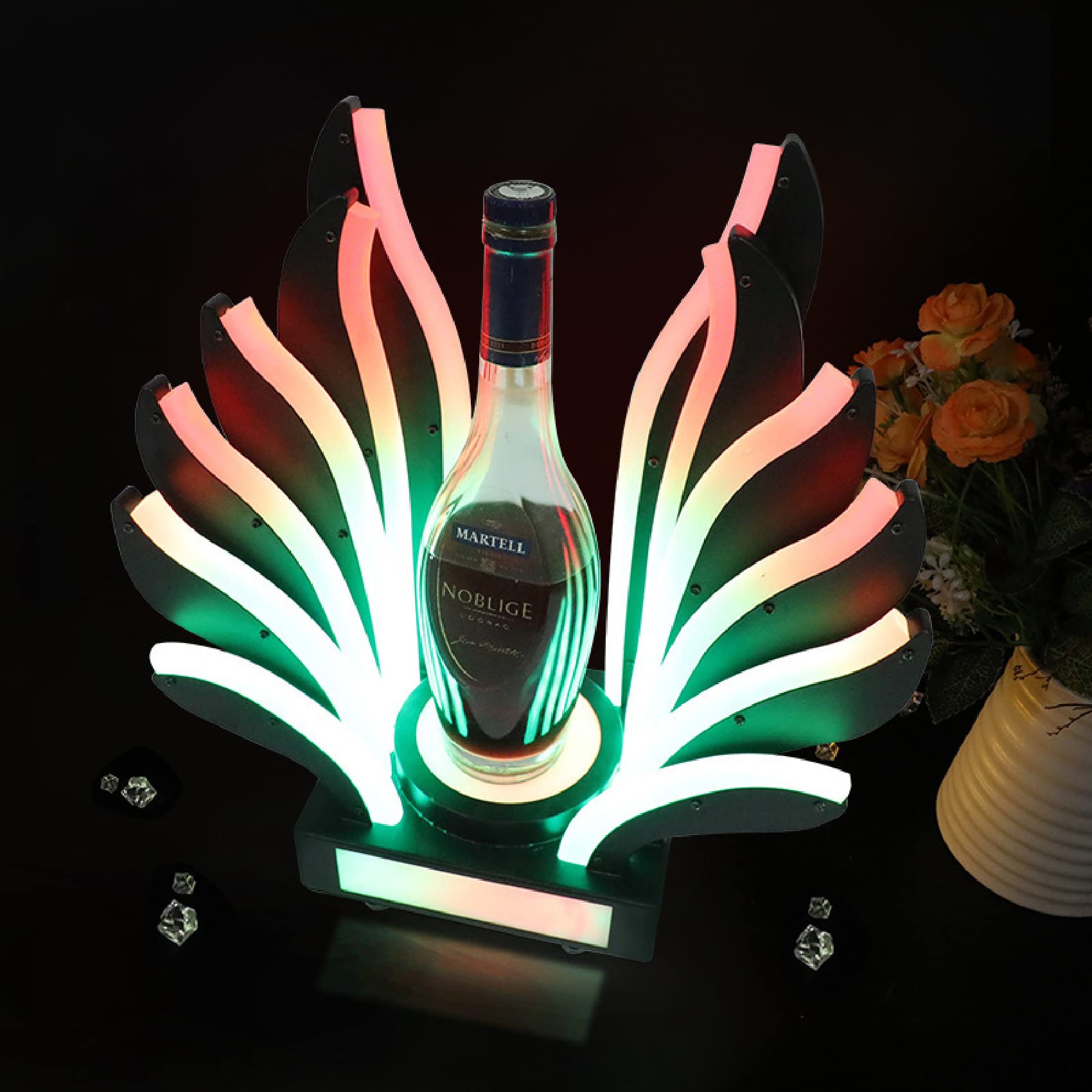 Amazon｜グローバーワインボトルディスプレイ、LEDウィング